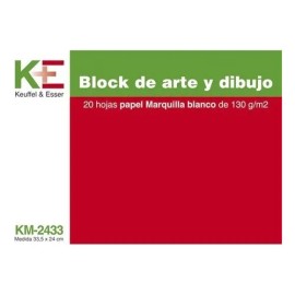 Block Marquilla KE 33.5x24cm 130g 20 Hojas para Dibujo y Arte Profesional