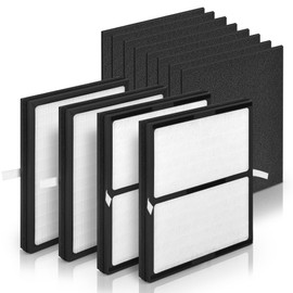 Idylis Air Purifier Replacement Filter IAF-H-100D for Idylis Air Purifier IAP-10-280 IAP10280 [C+D] AC-2118 [D+D] AC-2123 [D] with Idylis Air Purifier Filter D, 4 H13 HEPA Filter & 8 Carbon Pre-filter