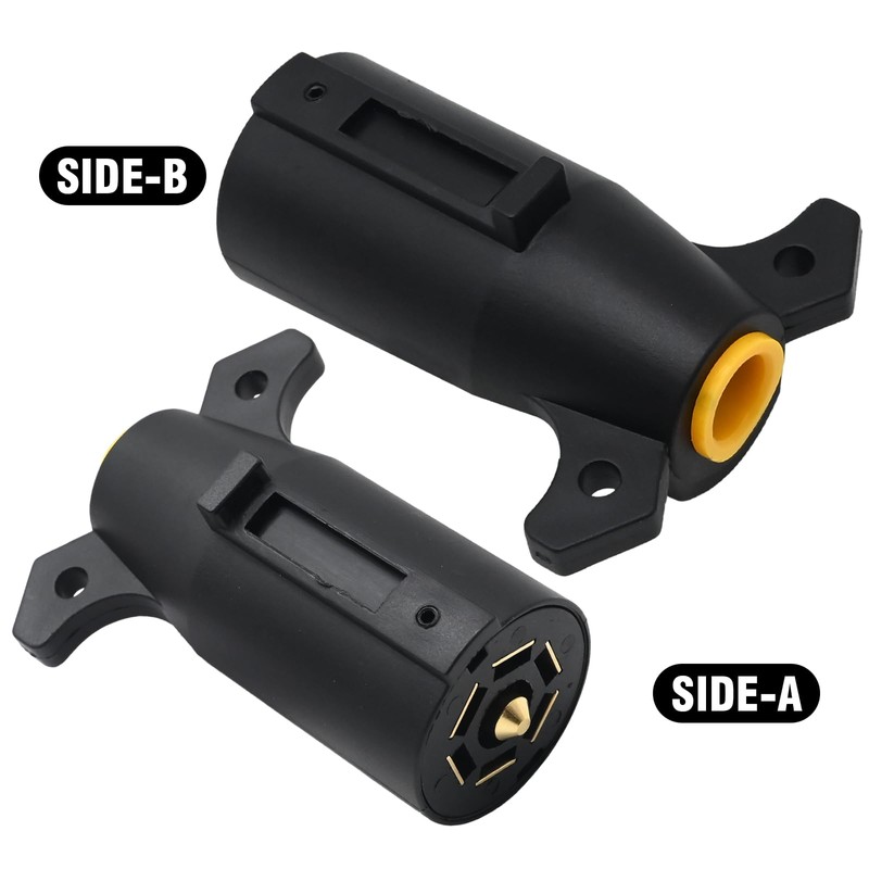 ZUDKSUY 7 Pin Trailer Plug Connector, 12V 7-Way Round RV