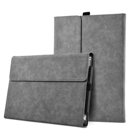 xisiciao Protective case for Surface Pro 7 / Pro 6 / Pro 5 / Pro 4 with Pen Holder, Multiple Angle Polyester Slim Light Shell Cover, Compatible with Type Cover Keyboard (12.3", Gray)