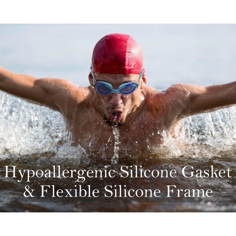 Water Gear Razor Anti-Fog Goggle (Blue W/Blue Frame)