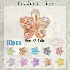 Vaskula 10Stück Blumen Haarklammer Groß für Dickes Dünnes Haar 10 Colors flower Hair Clip Haarspangen Mädchen Elegante Hair Accessories für Frauen für Clean Girl Blumen Haarklammer Zubehör