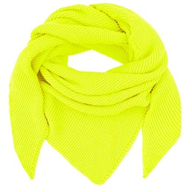 Gloop Women's Scarf XXL Knitted Triangle Scarf Knitting Pattern Neckerchief Triangular Scarf Without Scratching on Skin Made in Italy, neon yellow