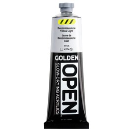 OPEN Slow-Drying Acrylics by GOLDEN, Benzimidazolone Yel Light, 5 fl oz. tube, Professional Acrylic Paint, Transparent