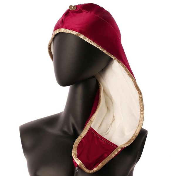 AIDTIS Brand Christmas red Hair Drying Towel Wrap for Women（Button