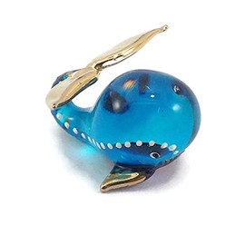 Mr_air_thai_Glass_Blown Tiny Miniature Whale Hand Blown Clear Glass Art Whale Figurine Animals Collection Glass Blown FBA