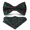 HISDERN Christmas Ties for Men Xmas Tree Mens Bow Ties