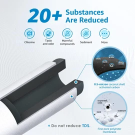 AQUACREST Inline Water Filter for Refrigerator with 1/4-Inch Direct Connect Fittings, 5 Years High Capacity, Idea for Ice Maker, Refrigerator, Under Sink Reverse Osmosis System