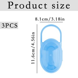 GroveEss 3PCS Pacifier Cases,Dustproof Baby Dummy Container Holders with Portable Handle,Safe Travel Soother Pacifier Storage Box for Infant Baby Toddler