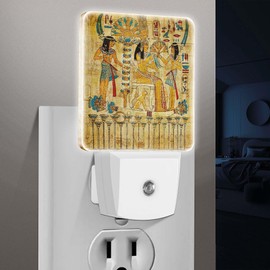 Jahiona LED Night Light Lamp with Smart Sensor Dusk to Dawn Sensor,Ancient Egyptian Papyrus Night Light Daylight White,0.5W Plug-into Wall for Adults,Bedroom,Bathroom,Hallway,Kitchen