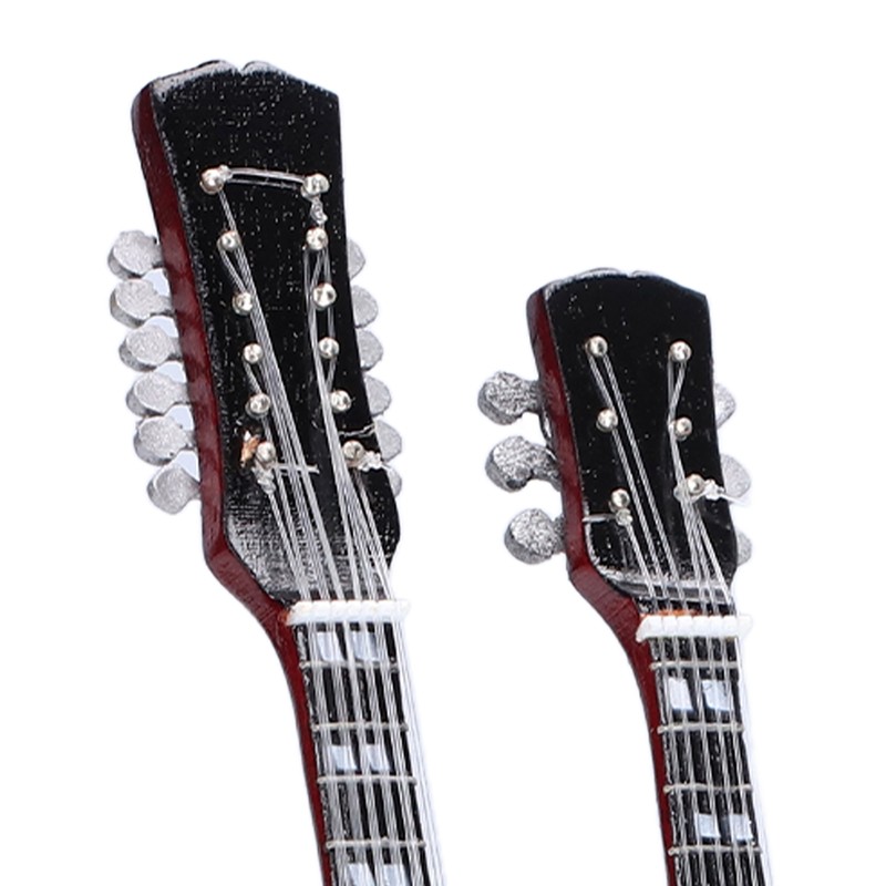 Wooden Miniature Guitar Elegant Mini Electric Guitar Musical Instrument Model
