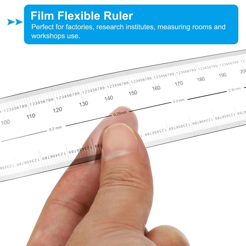 PATIKIL Film Flexible Ruler 80cm 0.1mm Scale with R Angle