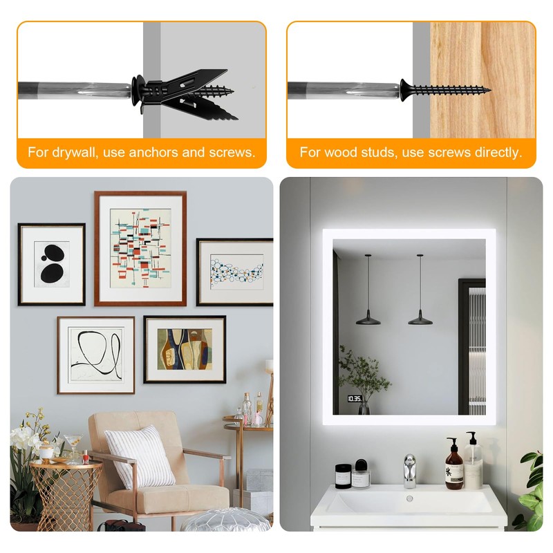 KURUI Metal Self Drilling Drywall Anchors,Heavy Duty Wall Anchor and