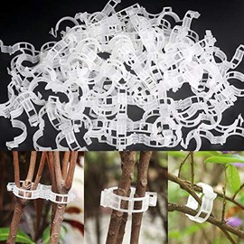 KAMILLEE KAMILLEE Plant Support Clips, 100pcs Plastic Garden Plant Support Clips Tomato Clips,Trellis Clips for Flower Tomato Vine Vegetables (White)