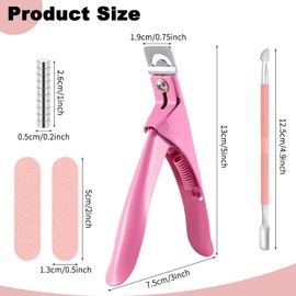 Nail Clippers Tip Cutters for Acrylic False Fake Gel,Professional Nail Art Manicure Tool with 10 Pcs Magnets,2 Pcs Rubbing Strips and 1 Pcs Steel Cone