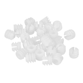 sourcing map Pack of 120 Furniture Plastic Insert Nuts 11 mm x 10.5 mm Nylon Expansion Nut for Hinge Self-Tapping Screw Furniture Connection