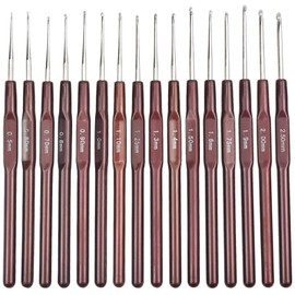Aluminium Crochet Hook Set 16 Pieces Crochet Hooks Metal Crochet Lightweight Knitting Aluminium Hook Set Knit Craft Tool for Baby Clothing Lace Doilies Flower Projects & Wool Types Doilies