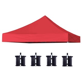 SCOCANOPY Commercial 8x8 Canopy Replacement Top, 100% Waterproof, Fits Most 8x8 Standard Canopy Frames with Straight Legs, Red