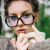 SODQW Oversized Designer Blue Light Glasses for Women Fashion Square