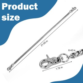 Shuixiong Silver Punk Hip Hop Keychain - Heavy Duty Pocket Chain with Round Clasp for Jeans, Pants, Wallet, Purse & Handbag (Unisex Fashion Accessory)
