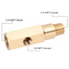 Mini Split Gauge Adapter Oil Pressure Gauge Adapter 0.25NPT Brass