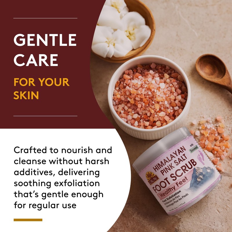 OKAY Himalayan Pink Salt Foot Scrub - Himalayan Salt Scrub,