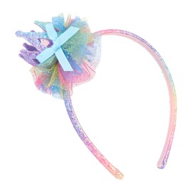 AMCAMI Glitter Headbands Girls Headbands Hair Accessories for Girls Glitter Girls Hair Accessories Crown Bow Headbands Rainbow Headband Sparkle Headband