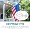 6 Pack 1-Inch EZ-Mount Flag Rings, Adjustable Plastic Flag Pole