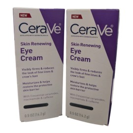 Olay 2 x CeraVe Skin Renewing Eye Cream Bundle 0.5 oz Ea.