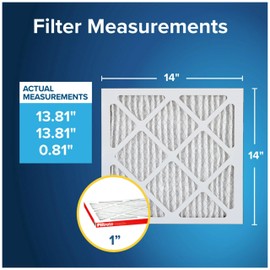 Filtrete 14x14x1 AC Furnace Air Filter, MERV 11, MPR 1000, Micro Allergen Defense, 3-Month Pleated 1-Inch Electrostatic Air Cleaning Filter, 6 Pack (Actual Size 13.81x13.81x0.81 in)
