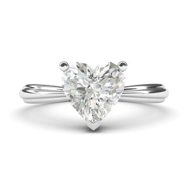Sterling Silver Simulated Heart-shaped Diamond Engagement Ring Raised Shank Promise Bridal Ring (7)