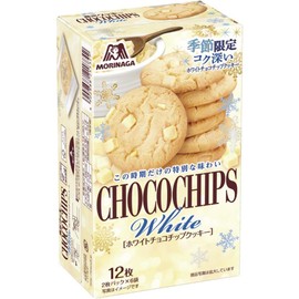 Morinaga White Chocolate Chip Cookie 12 Pieces (Pack of 2), Japanese Rich Milk Cookies with White Chocolate Chips Sweets, MADE IN JAPAN