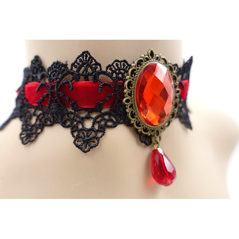 ETERNITY J. Retro Handmade Craft Lace Royal Court Vampire Choker