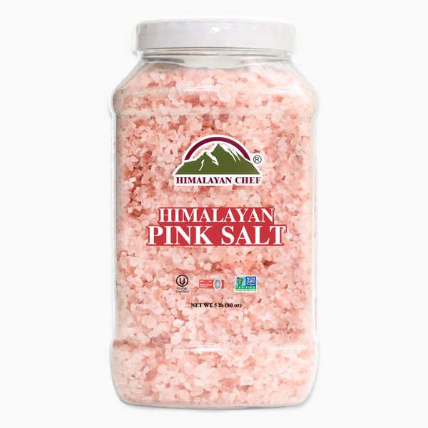 Himalayan Chef Himalayan Pink Rock Salt in Jar, 5 lbs
