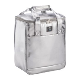Insulated Waterproof Bottle Cooler Bag Fun Bottle Bag Silver Can Also Be Used as Cool Box, 18 x 13 x 36 cm, 18.5 Litre Volume