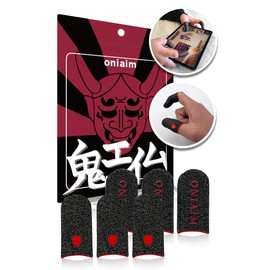 Oni Aim Finger Sack for Gaming, Smartphone, FPS, Sound Gaming, Wilderness Action, PUBG, Apex, CoD, High Sensitivity, Silver Fiber, Hand Sweat Countermeasure, Oni Sack, 6-Piece Set, Red