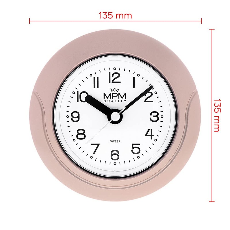 MPM Quality Design Bathroom Clock Plastic Quartz Movement Sweep 3-5