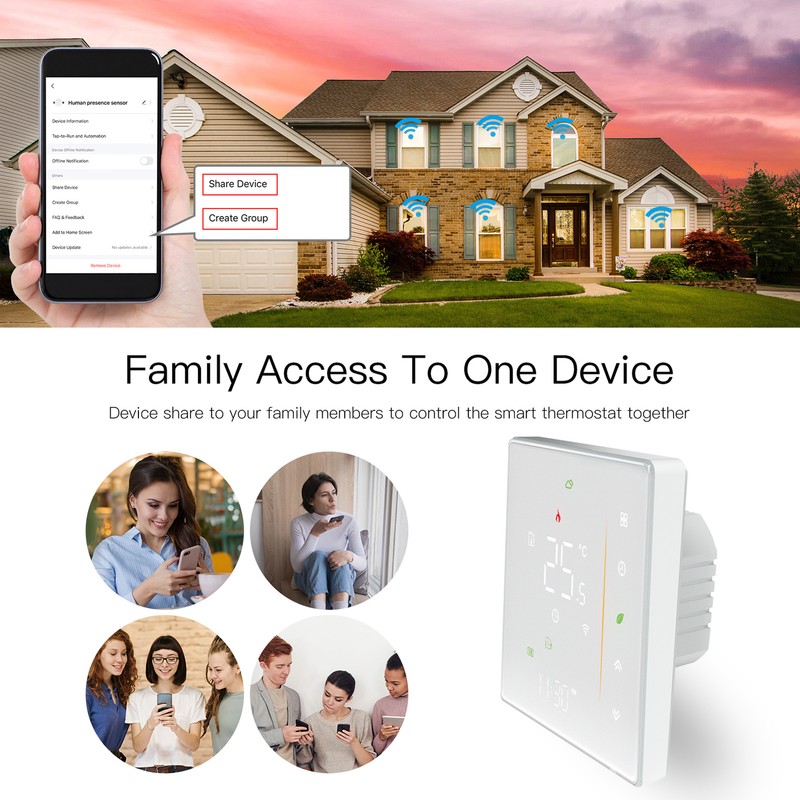 Smart Thermostat App Control Programmable WIFI Home Thermostat for Electric