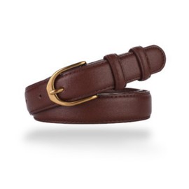 CaserBay Women's Belt Soft Leather Fashion Simple Belts 1" Width Waist Belt Gold Bronze Alloy Buckle Waistband For Jeans, 2-pack, Nude & Dark-brown, For Waist 28"- 34", Women Size S-M, 4-6