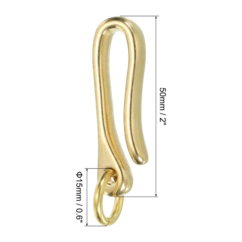 [PATIKIL] U Hook Key Chain 2" Length Solid Brass Wallet