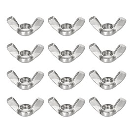 sourcing map 3/8"-16 Wing Nut 12 Pcs, 304 Stainless Steel Butterfly Wing Nuts Fasteners Parts Hand Twist Tighten Wing Nuts for Machinery Electronic Equipment DIY, Silver