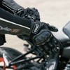 Lead Industry GN-007A Motorcycle Gloves, Knuckle Guard Stretch Gloves, Black,