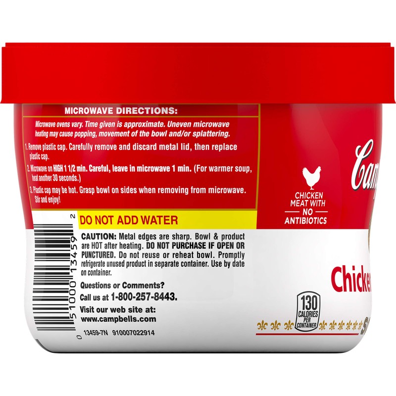 Campbell's Chicken Noodle Soup Microwavable Bowl, 15.4 oz.