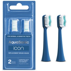 Aquasonic Cabezales De Repuesto Compatibles Con El Cepillo De Dientes Aquasonic Icon 2 Cabezales Para Dientes Normales Y Sensibles Marina de Guerra