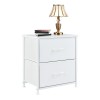 JHK Nightstand with 2 Fabric Drawers End Table Side Table