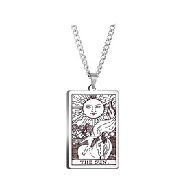Mall of Style Sun Necklace for Men - Biker Necklaces - Hip Hop Jewelry - Tarot Jewelry - Tarot Pendant (The Sun)