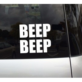 Applicable Pun Beep Beep Text - Vinyl Decal for Outdoor Use on Cars, ATV, Boats, Windows and More - Color 7 inch