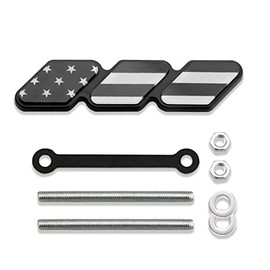 Grille Decor Badge, Tri-Color Grille Insert Trims, Tri-Color Grille Badge Emblem Decoration Accessories Car Truck Label Fit for Most Vehicles (Black U