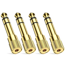 Kjzeex 4 Pack Headphone Jack Adapter 6.35mm 1/4Inch Male to 3.5mm 1/8 Inch Female Jack Headphone Audio Stereo Jack Plug Adaptor Converter