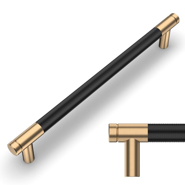 Amerdeco 10 Pack 7.5 Inch(192mm) Matte Black and Champagne Bronze